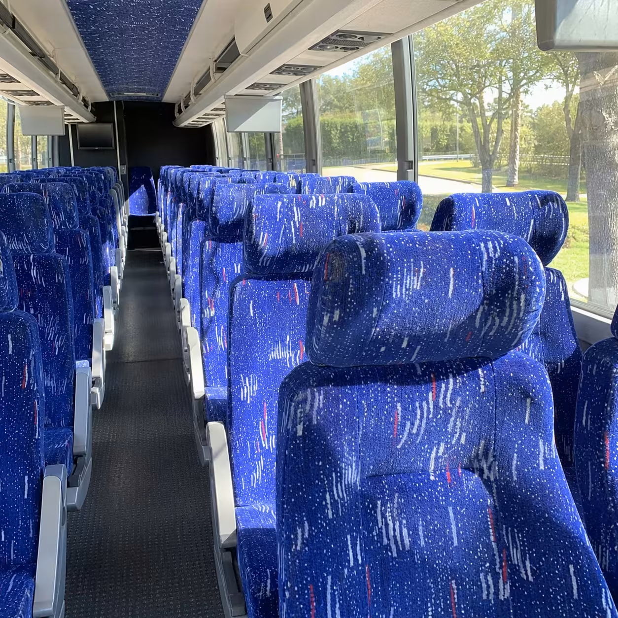 56 passenger charter bus inside