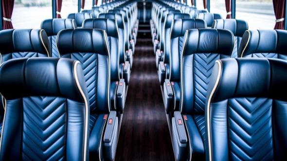 roanoke 55 passenger charter bus inside