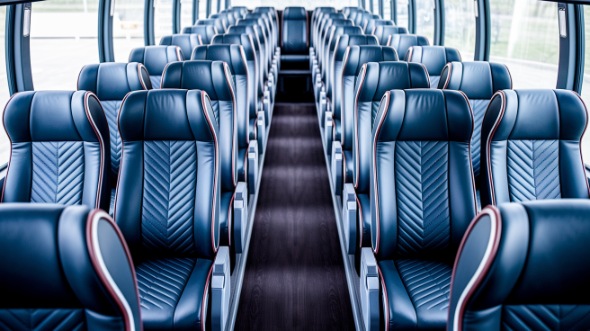 roanoke 56 passenger charter bus inside