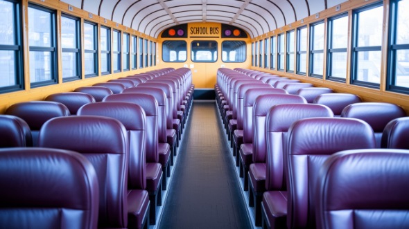 roanoke school bus rental interior